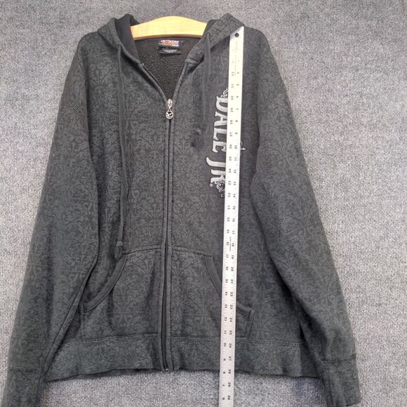 Chase Authentics Men's NASCAR Dale Jr Full Zip Hoodie Gray Black 2X Long Sleeve - Picture 10 of 12